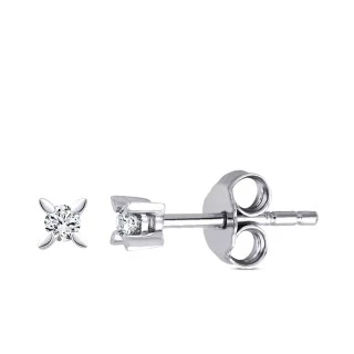 0.10 Karat Pırlanta Erkek Küpe - 3