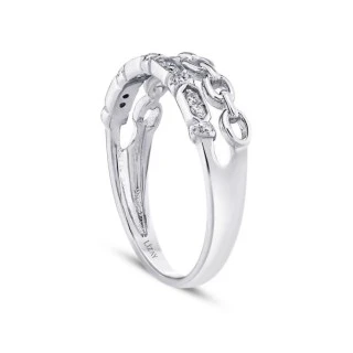 0.11 Karat Pırlanta İki Sıra Yarımtur Yüzük - 2