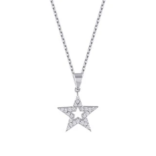 0.11 Karat Pırlanta Trend Yıldız Kolye - 2