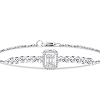 0.17 Karat Pırlanta Baget Bileklik - 2