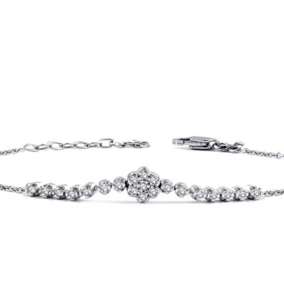 0.17 Karat Pırlanta Trend Çiçek Bileklik - 2