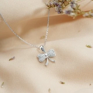 0.18 Karat Pırlanta Fiyonk Kolye - 1