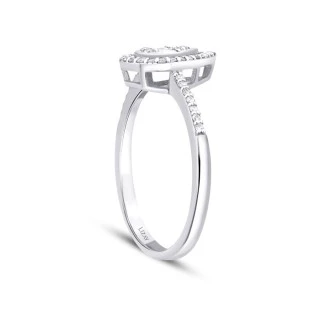 0.20 Karat Pırlanta Baget Damla Yüzük - 2