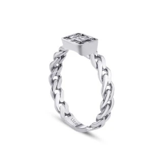 0.22 Karat Pırlanta Baget Trend Yüzük - 2