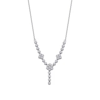 0.22 Karat Pırlanta Trend Çiçek Kolye - 1