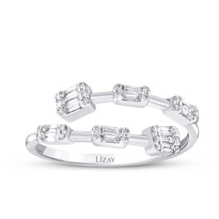 0.27 Karat Pırlanta Baget Yüzük - 1