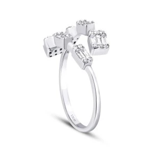 0.27 Karat Pırlanta Baget Yüzük - 2