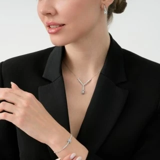 0.30 Karat Pırlanta Baget Küpe - 4