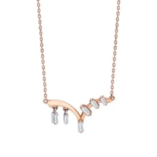 0.35 Karat Pırlanta Baget Trend Kolye - 2