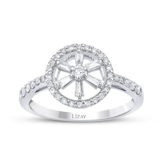 0.36 Karat Pırlanta Baget Yüzük - 1