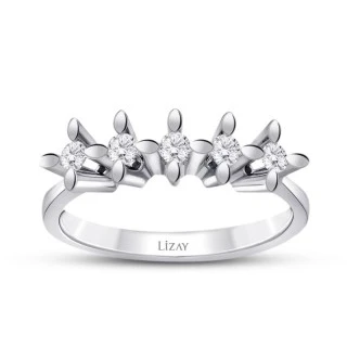 0.41 Karat Pırlanta Beştaş Yüzük - 1