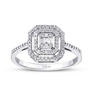 0.42 Karat Pırlanta Baget Yüzük - 1