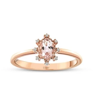 0.44 Karat Pırlanta Morganit Yüzük - 1