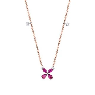 0.47 Karat Pırlanta Yakut Kolye - 1