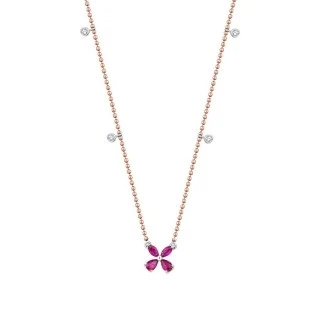 0.47 Karat Pırlanta Yakut Kolye - 2