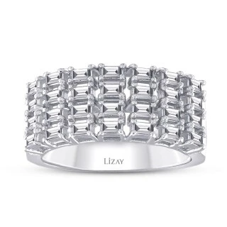 0.49 Karat Pırlanta Baget Yüzük - 1