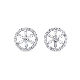 0.51 Karat Pırlanta Baget Küpe - 2