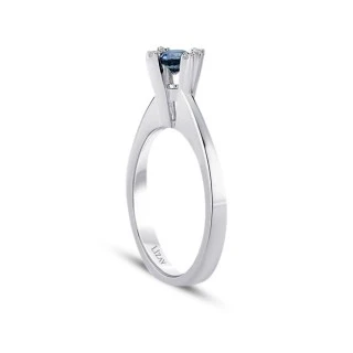0.54 Karat Pırlanta Tektaş Safir Yüzük - 2