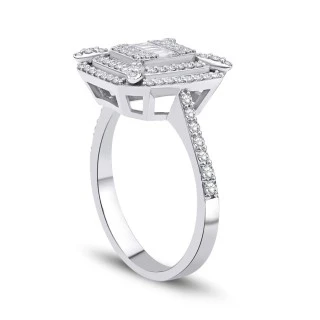 0.58 Karat Pırlanta Baget Yüzük - 2