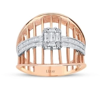 0.62 Karat Pırlanta Baget Yüzük - 1