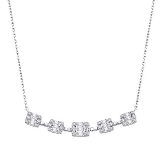 0.66 Karat Pırlanta Baget Kolye - 1