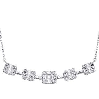 0.66 Karat Pırlanta Baget Kolye - 2