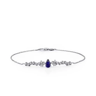 0.71 Karat Pırlanta Safir Bileklik - 1