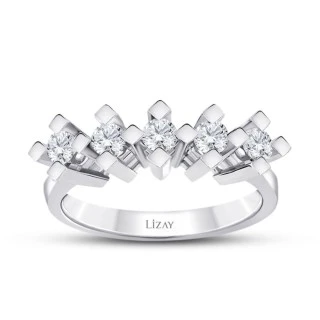 0.80 Karat Pırlanta Beştaş Yüzük - 1