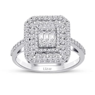 0.83 Karat Pırlanta Baget Yüzük - 1