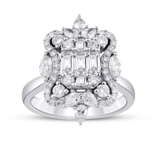 1.03 Karat Pırlanta Baget Yüzük - 1