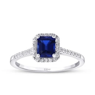 1.07 Karat Pırlanta Safir Yüzük - 1