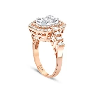 1.33 Karat Pırlanta Baget Yüzük - 2