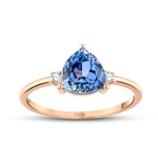 1.46 Karat Pırlanta Safir Yüzük - 1