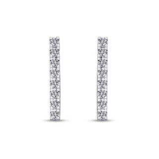 1.46 Karat Pırlanta Su Yolu Küpe - 2