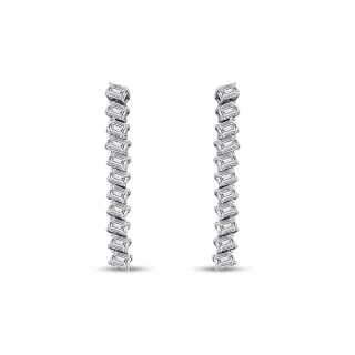 1.97 Karat Pırlanta Su Yolu Küpe - 2