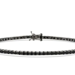 3.04 Karat Siyah Taşlı Erkek Su Yolu Bileklik - 2