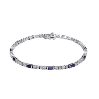 3.15 Karat Pırlanta Safir Bileklik - 1