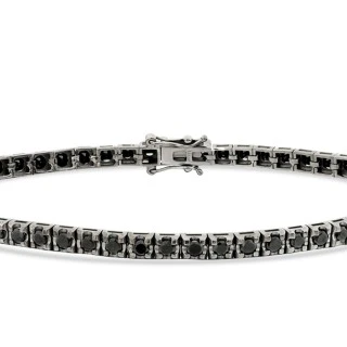 3.37 Karat Siyah Taşlı Erkek Su Yolu Bileklik - 2