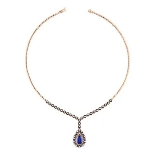 4.66 Karat Elmas Safir Kolye - 1