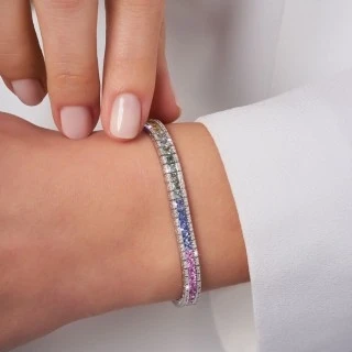 7.10 Karat Pırlanta Renkli Trend Bileklik - 5