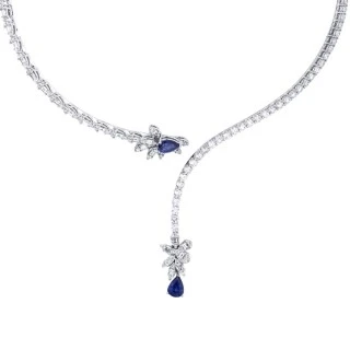 9.71 Karat Pırlanta Safir Gerdanlık - 2