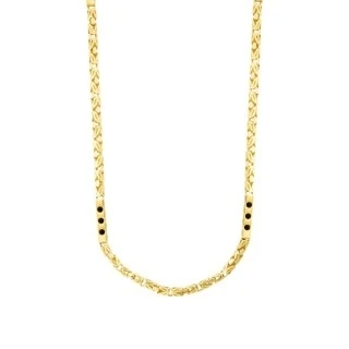 Altın Erkek Siyah Motifli Kral Zincir - 2