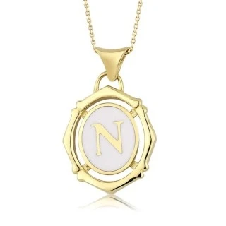 Altın Mineli Harf Kolye - 2