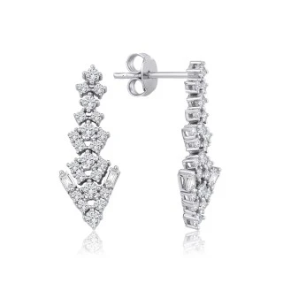 Altın Sarkmalı Üçgen Baget Küpe - 1