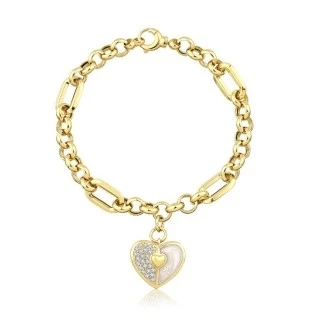 Altın Taşlı Kalp Trend Bileklik - 1