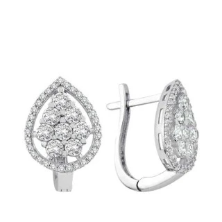 Altın Taşlı Reina Küpe - 1