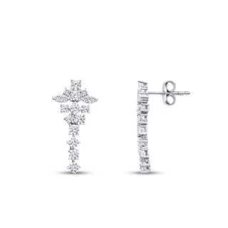 Altın Taşlı Trend Küpe - 1