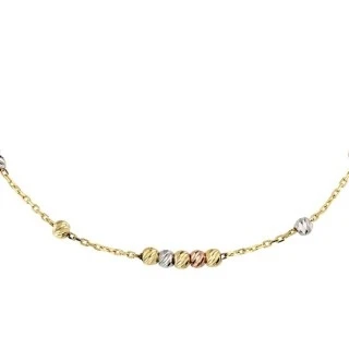 Altın Üç Renk Sıra Top Bileklik - 2