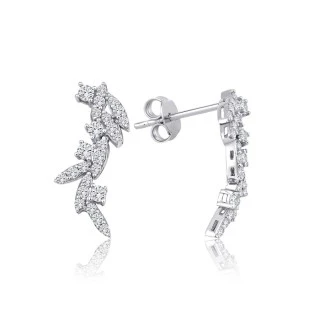 Altın Yaprak Detaylı Küpe - 1