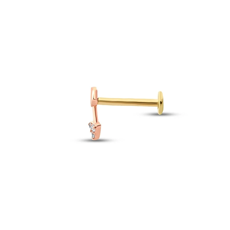 0.01 Karat Pırlanta Ok Tragus Piercing - 2